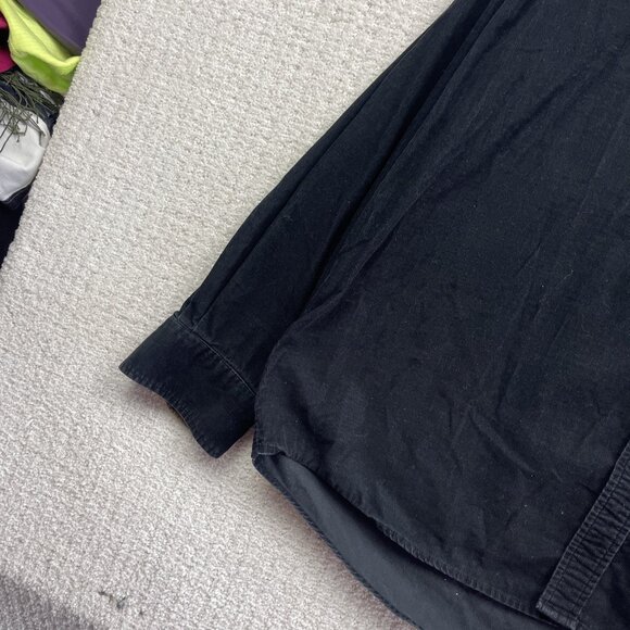Retreat Black Corduroy Button Up Oxford Shirt Mens Large Retro Outdoor Camp - Picture 3 of 13